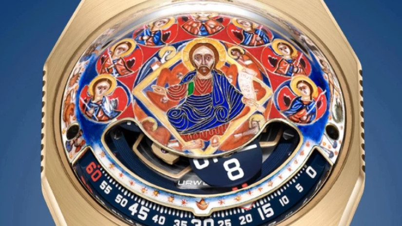 მაცხოვრის ფრესკის გამოსახულება შვეიცარიულ საათში მაცხოვრის ფრესკის გამოსახულება შვეიცარიულ საათში